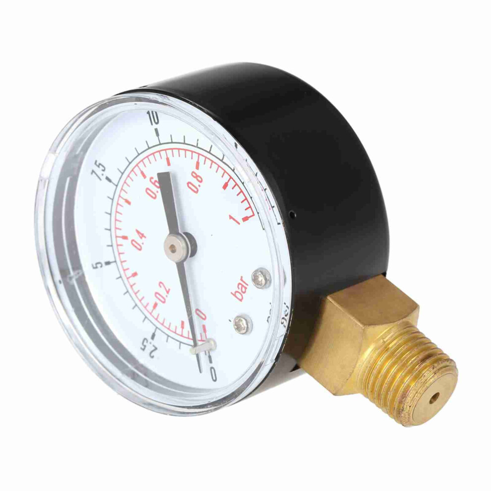 50Mm Metal Water Pressure Dial Gauge 0-15Psi/1Bar Npt Thread 9311393071838