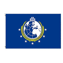 Doppelseitiges Super-Earth-Banner aus Polyester für Wohnheim-Dekoration oder Wanddekoration im Homeoffice