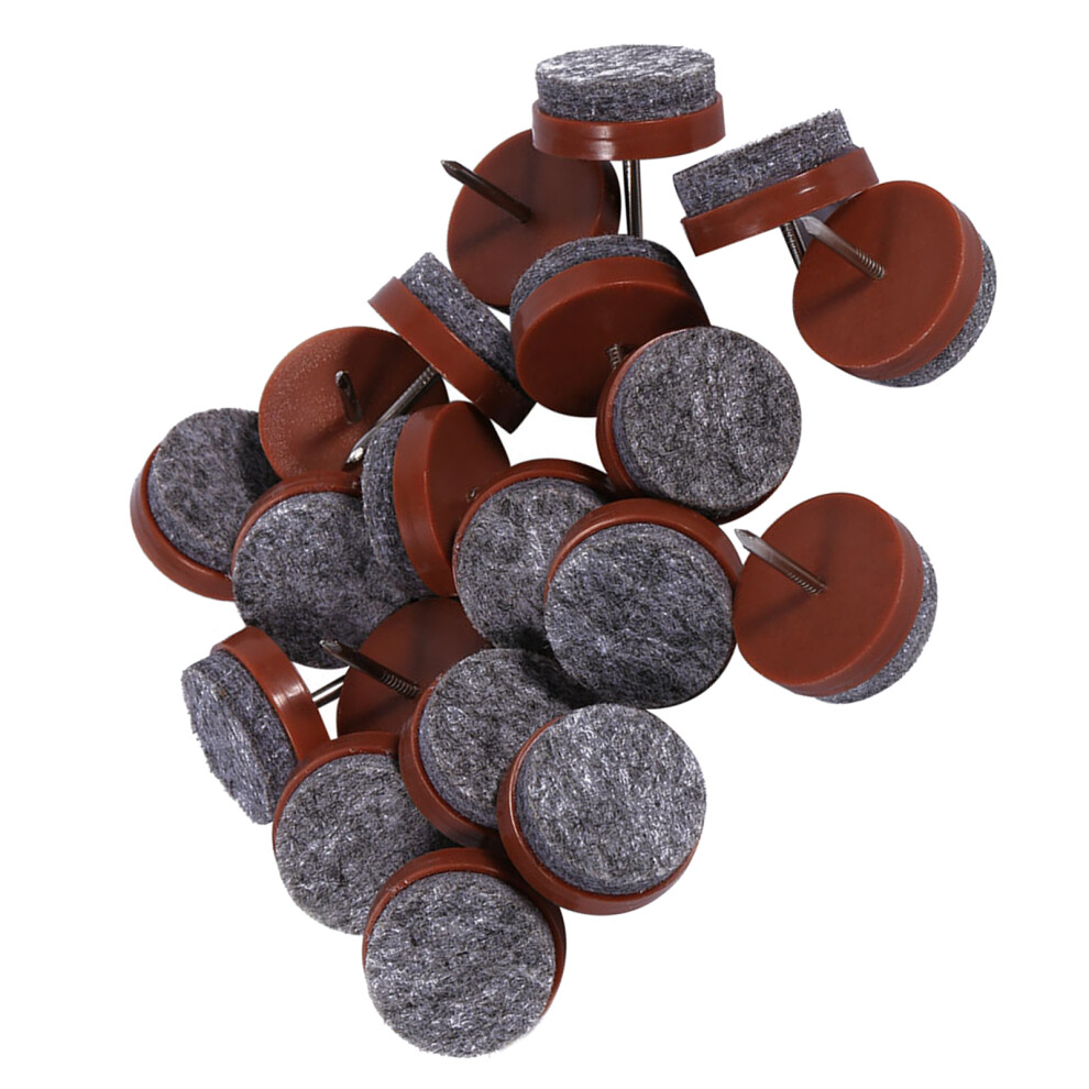 20 Felt Pads For Furniture Leg Floors Brown 24Mm Skid Glide Diy Nail Protectors 4941393072235