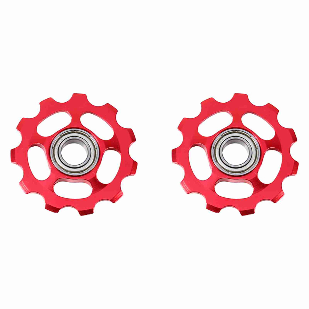 2Pcs Aluminum 11T Bike Derailleur Pulleys For Mountain Bikes (Red) Red 8251393073115