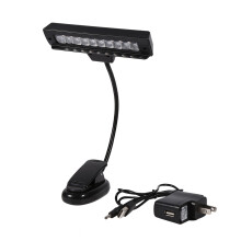 Portable 10 LED Clip-On Desk Lamp with Adjustable Arm, Black