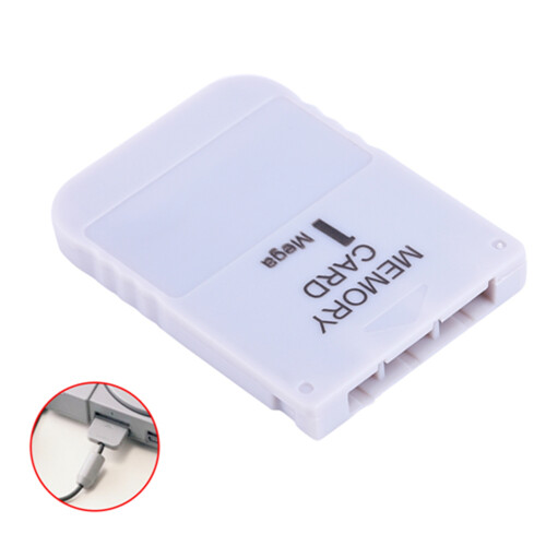 White PS1 Game Save Card 1MB Storage