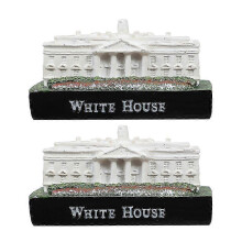 2 Stück White-House-Modell Harzstatue Washington DC Souvenir-Skulptur für Wohnkultur Desktop-Ornament