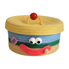 Schreibtisch-Aufbewahrungskorb mit Deckel Gewebte Snack-Aufbewahrungsbox Couchtisch Wohnzimmer Wollspielzeug Aufbewahrungskorb B
