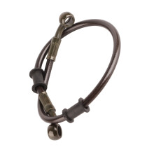Universal 50cm Steel Braided Brake Clutch Oil Hose Line Pipe Black for Bikes