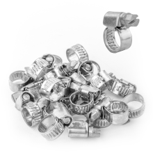 (Pack of 20) KCT 8-12mm Stainless Steel 304 Adjustable Clip Mini Small Fuel Hose Pipe Clamp