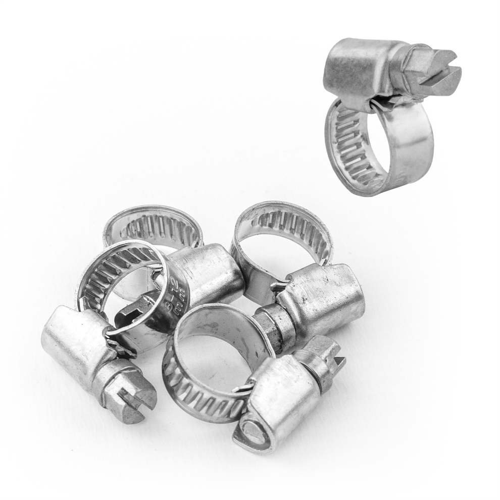 (Pack Of 5) Kct 8-12Mm Stainless Steel 304 Adjustable Clip Mini Small Fuel Hose Pipe Clamp 5060855635234