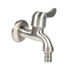 G1/2'' Stainless Steel Washing Machine Water Tap Chrome Sharp Mouth