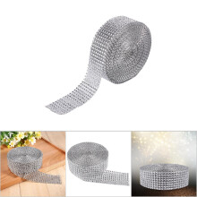 Crystal Rhinestone Mesh Ribbon Roll 10 Yards Silver for Crafts