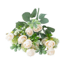 1 Branch künstliche Blumenszene Layout Tischdekoration Farbige umweltfreundliche Kunstseidenrose Brautschmuck Zuhause