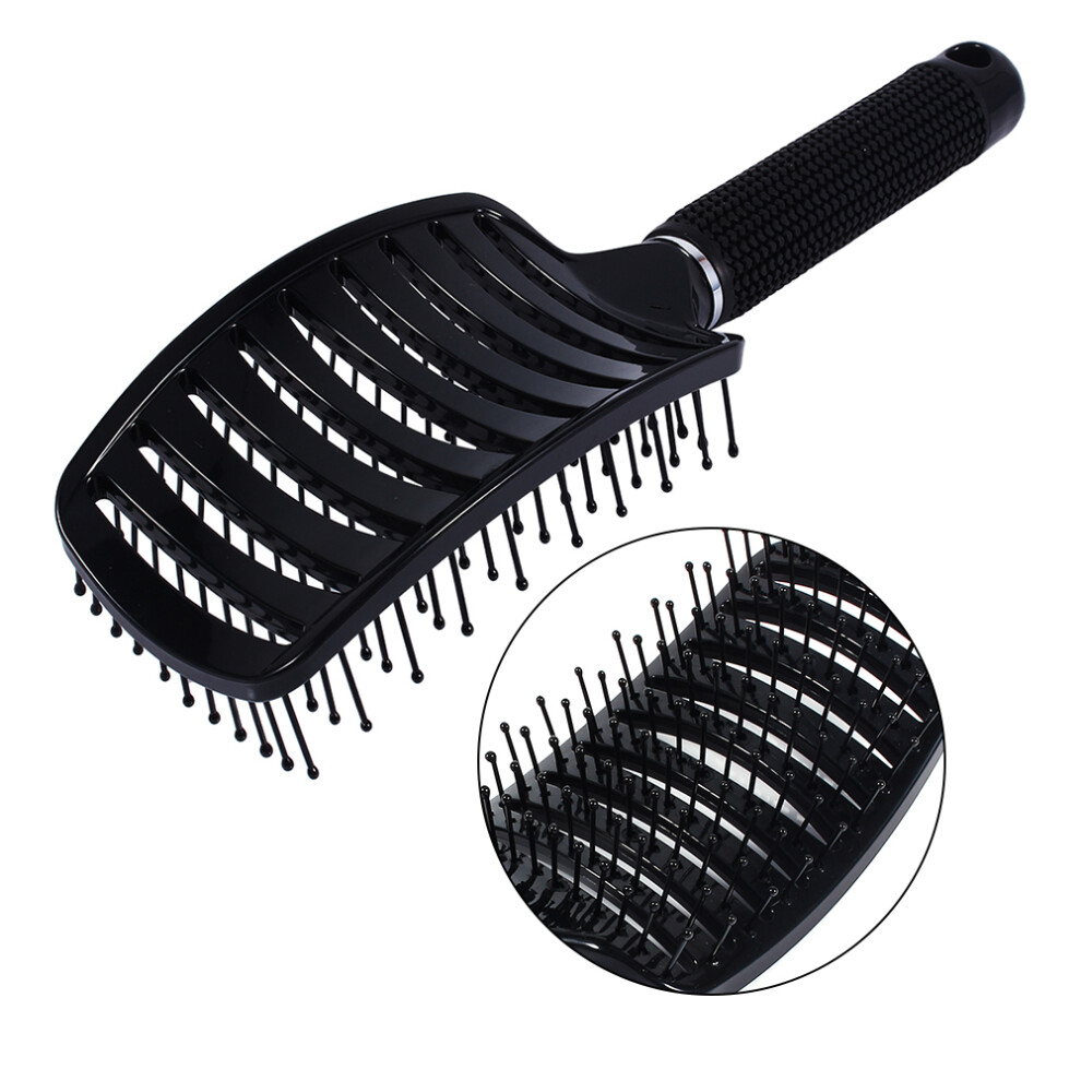 Anti-Static Curved Hair Comb Brush for Dry & Wet Hair, 26cm, Black/White