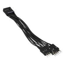Alaplap audio HD hosszabbító kábel 9 tűs 1 nőstény 2 férfi Y osztó kábel fekete PC-hez DIY 10 cm