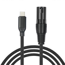 USB-C-zu-XLR-Kabel, 6,6 FT XLR-Männchen-zu-USB-C-Konverteradapter, Stereo-Kabel für Verstärker, Lautsprecher, M