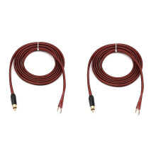 2 PCS RCA-Lautsprecherkabel Bare-Wire-Lautsprecherkabel an RCA-Stecker, RCA-Stecker austauschen Adapter auf Bare-Wire, offenes Audio öffnen