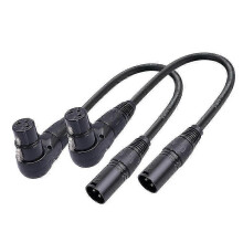 2 Stück 3-poliges XLR Rechteckig männlich zu weiblich Stecker Mikrofon Audiokabel 90 Grad XLR weiblich zu strai