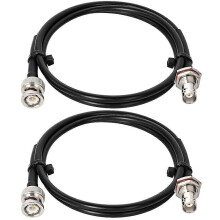 BNC-Kabel – 2PCS 50 Ohm RG58 BNC Männchen-zu-weibliches Koaxialkabel Schottwand 3FT Verlängerungskabel für CB-Radio/VHF-Amateurfunk