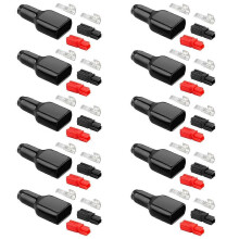 10 PCS 30A Stromstecker-Kit Schnell-Anschluss-/Trennstecker mit PVC-Abdeckung und kupferversilberten Anschlüssen