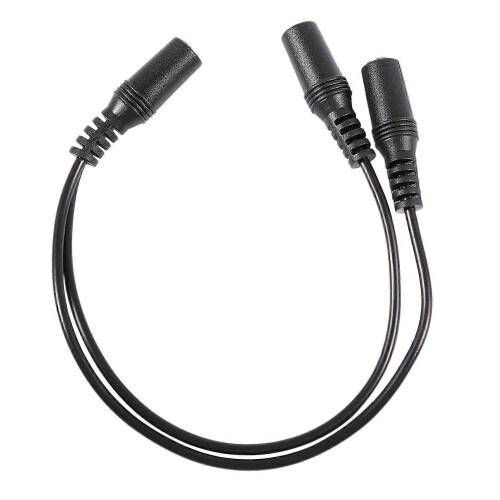 28cm 3.5mm Θηλυκό σε Dual Jack Θηλυκό Y Splitter Στερεοφωνικό Καλώδιο Ήχου Μαύρο