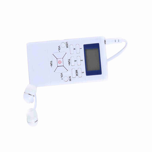 Mini Portable LCD FM Radio, DSP Wireless Receiver, White