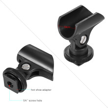 Camera Mic Clip for DSLR with Hot Shoe & 1/4'' Screw Hole 19mm Plastic