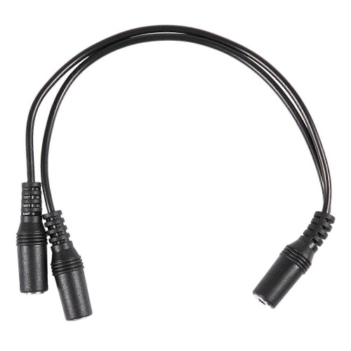 28cm 3.5mm Θηλυκό σε Dual Jack Θηλυκό Y Splitter Στερεοφωνικό Καλώδιο Ήχου Μαύρο 1