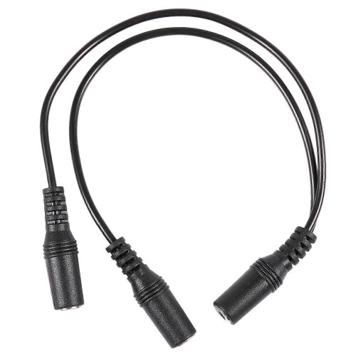 28cm 3.5mm Θηλυκό σε Dual Jack Θηλυκό Y Splitter Στερεοφωνικό Καλώδιο Ήχου Μαύρο 2