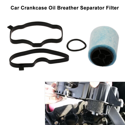 Car Crankcase Oil Breather Separator Filter for E46 E39 X5 E53, Blue/Black