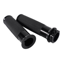 Motorcycle Handlebar Grips 1" 25mm CNC Alloy for Touring & Comfort Black