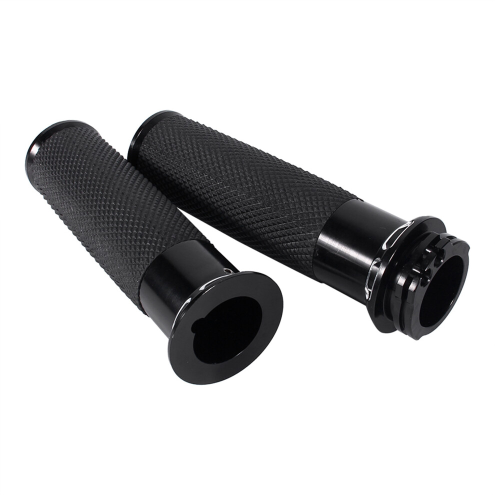 Motorcycle Handlebar Grips 1" 25Mm Cnc Alloy For Touring & Comfort Black 7601393156270