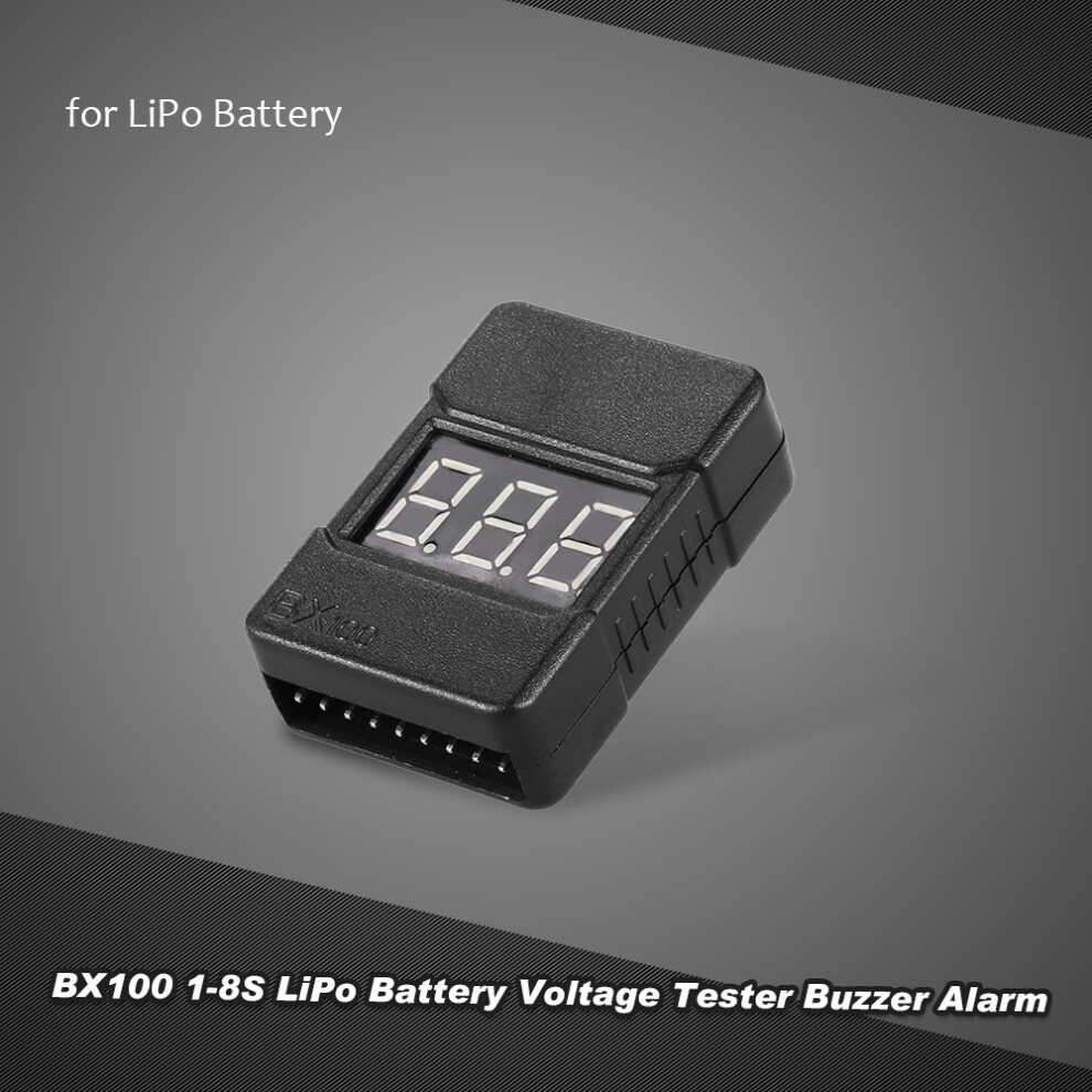 Bx100 1-8S Lipo Battery Voltage Tester With Alarm & Led Indicator 9491393159429