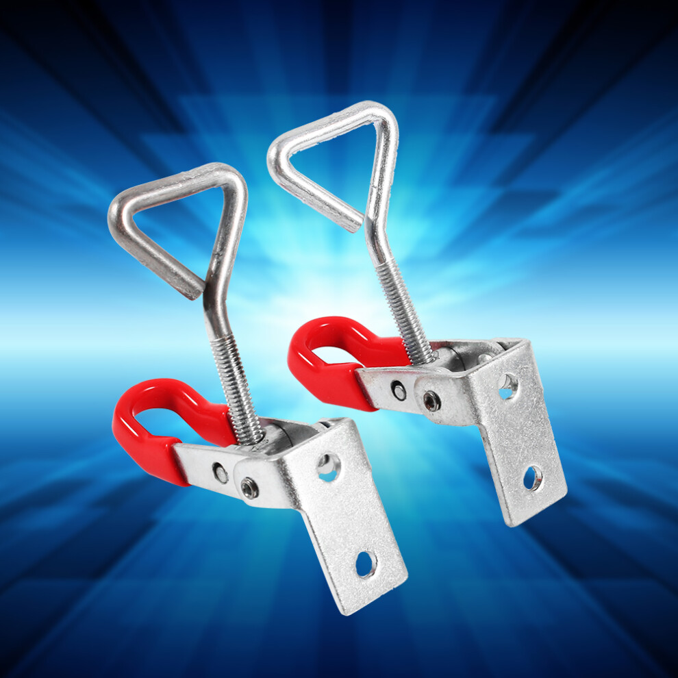 2Pcs Metal Toggle Catch Latch Lock Clamp For Cabinets, Drawers Silver Red 4991393159696