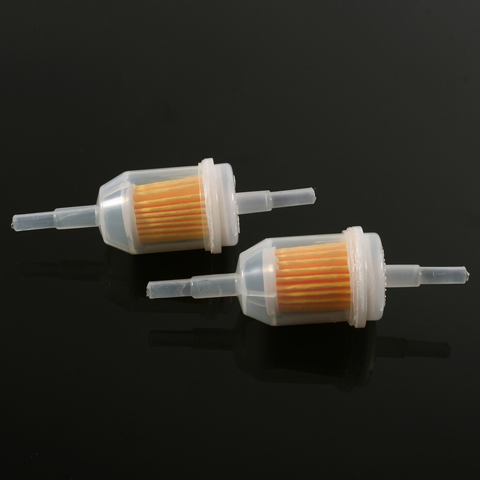 2X Universal Petrol Inline Fuel Filters 6/8Mm Hose, Reusable, Yellow 9311393159246