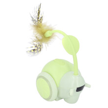 Rechargeable Green Feather Cat Toy with Remote Control & Automatic Movement