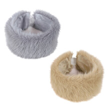 2PCS Breathable Open Top Headwrap Faux Rabbit Furs Full Day-2