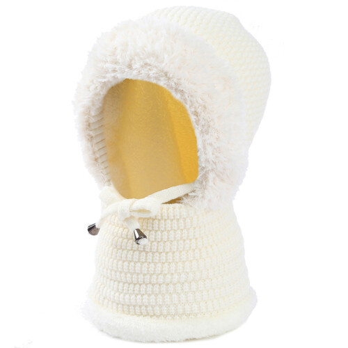Knitted Lined Winter Visors with Adjustable Minimalists-White