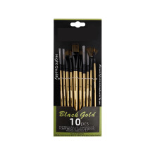 Pack of 10 Easy Cleaning Painting Brushes Offering Comfortable