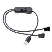 USB-zu-3-polige / 4-polige PWM 5V USB-gesleevete Lüfter-Stromadapter-Kabelhülle Gehäuse Lüfteradapter-Anschlusskabel mit Ein-Aus-Schalter