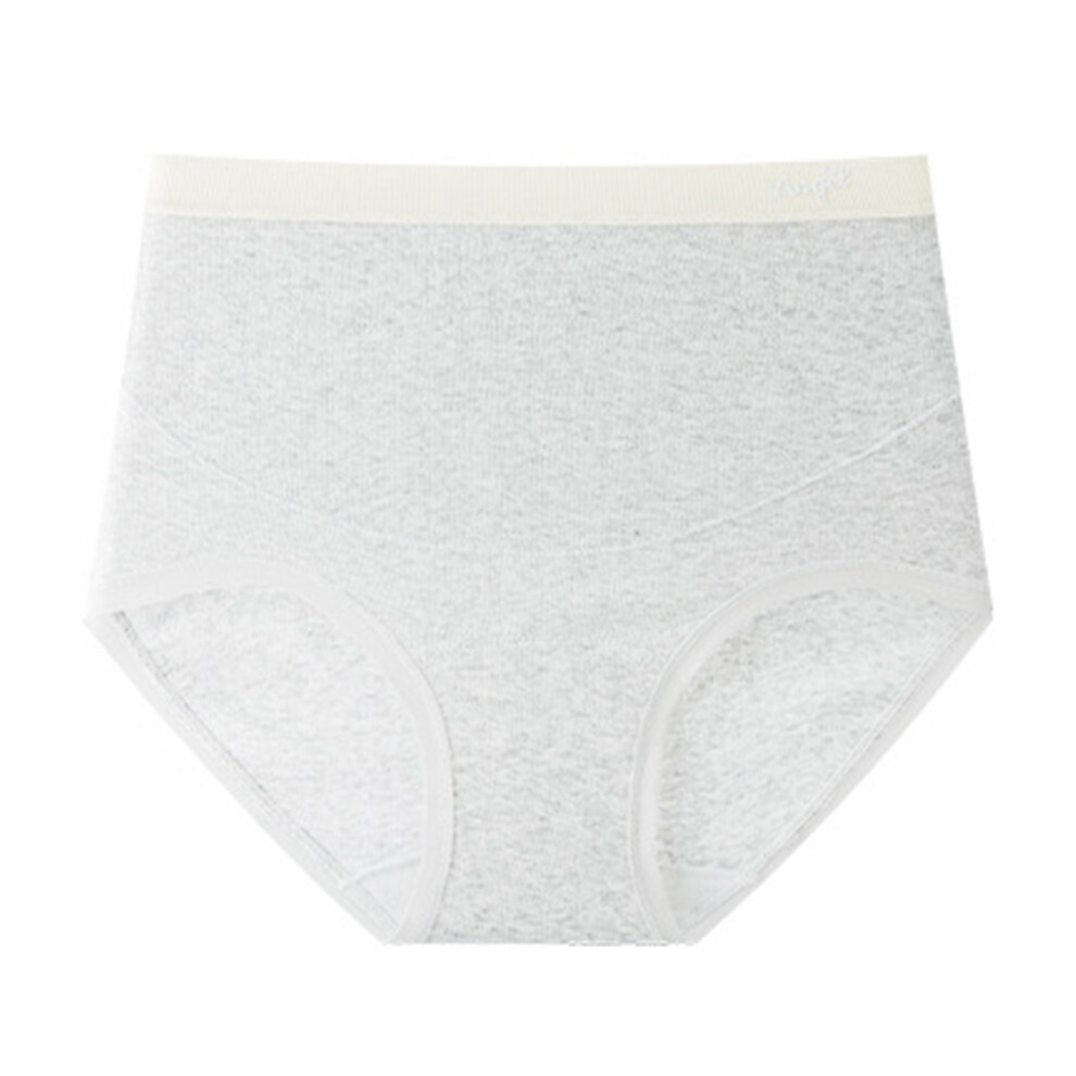 Seamless Maternity Underwear High Waist Design-light gray L