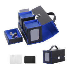 3 in 1 Card Carrying Case with Dices Tray Holds-black blue