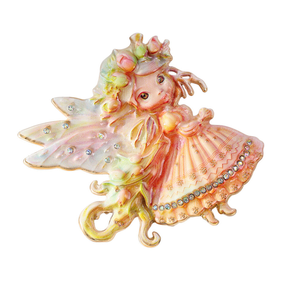 Comfortable Brooch Beautiful Butterfly Elf Lapel Pin-yellow.