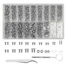 Werkzeugset für Brillenreparatur, 1000 Stück, Brillenschrauben und -muttern mit Mini-Schraubenzieher- und Pinzettenschrauben-Reparaturset