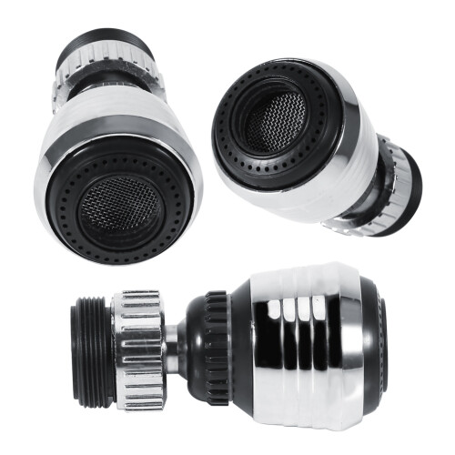 360 Rotatable Faucet Nozzle Filter Water Saver, Silver, 64mm 2