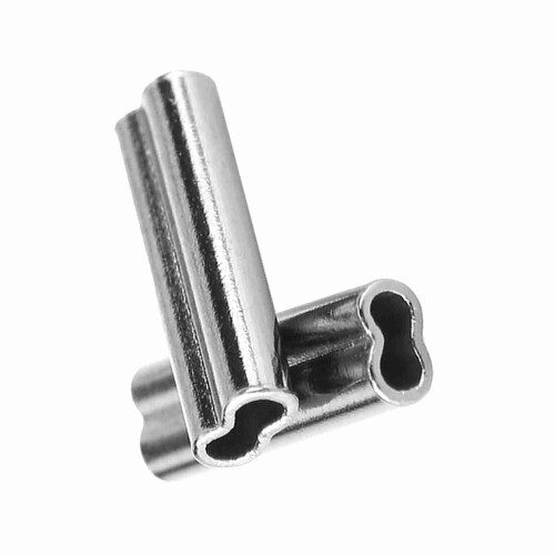 100pcs Copper Double Barrel Crimp Sleeves #3 1.4mm Silver for Rigging 1