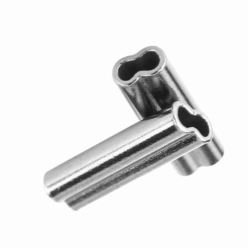 100pcs Copper Double Barrel Crimp Sleeves #3 1.4mm Silver for Rigging 2