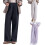 Elastic Maternity Pants with Adjustable Drawstring-Black M 3