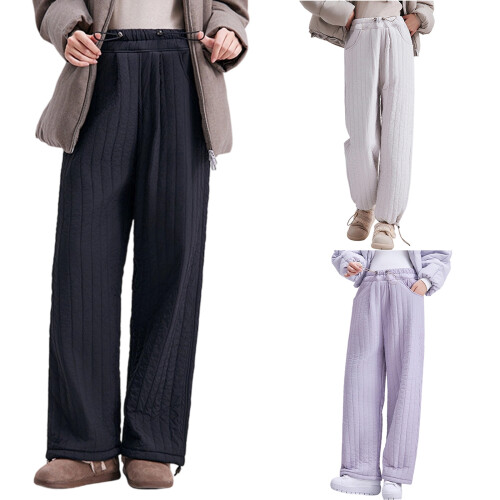 Elastic Maternity Pants with Adjustable Drawstring-Black M 2