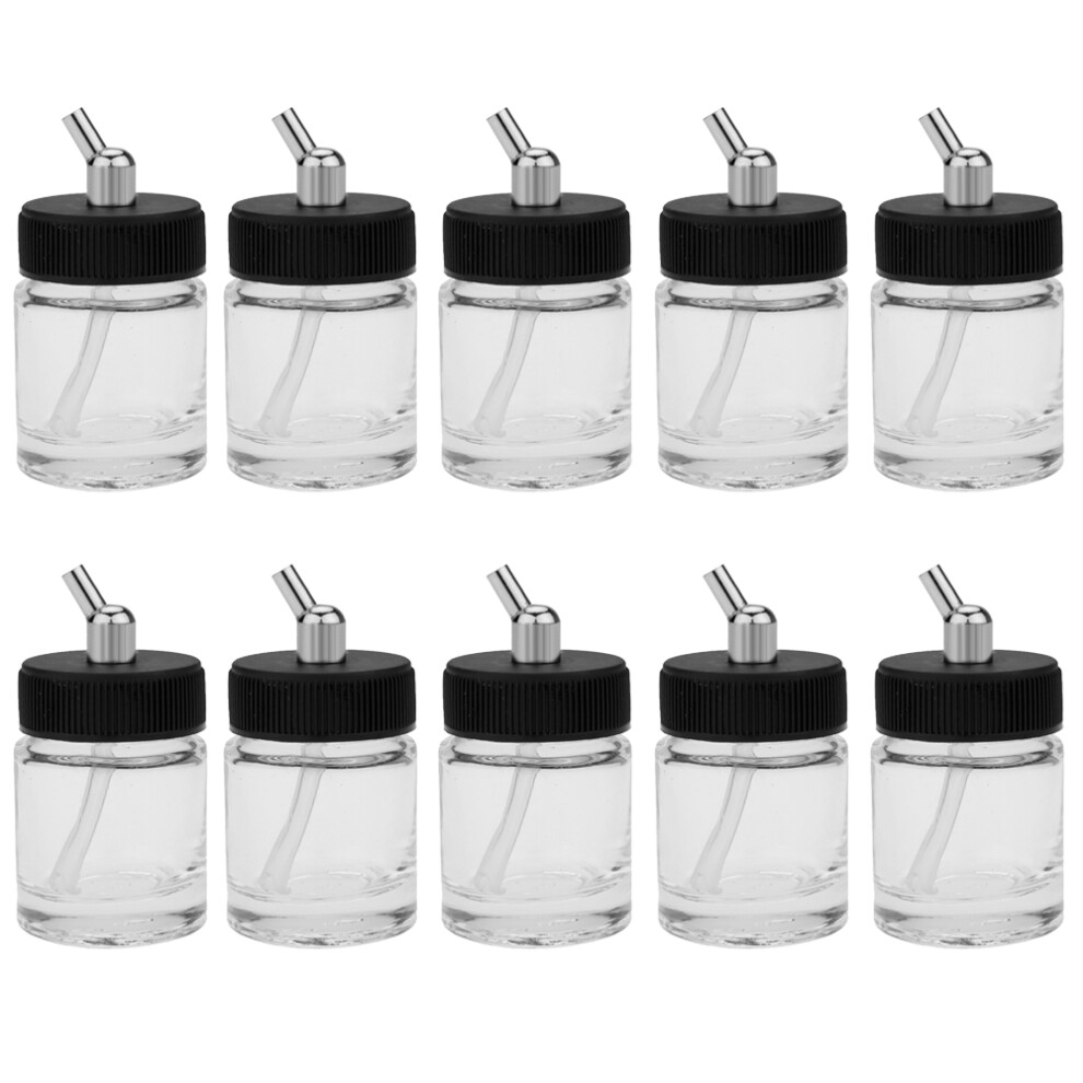 10Pcs 22Cc Clear Glass Airbrush Bottles With 30 Adapter For Siphon Feed 3281393168523