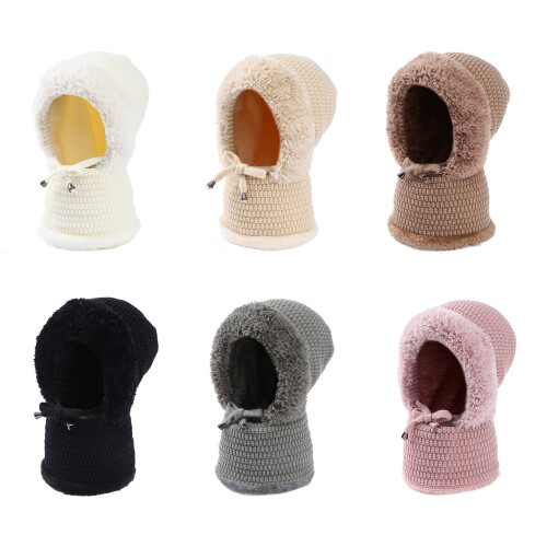 Knitted Lined Winter Visors with Adjustable Minimalists-White 1