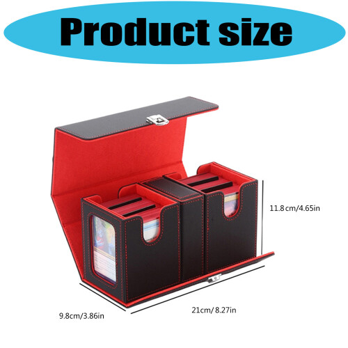 Premium Card Deck Box for Commander Lock Mechanism-black green 2
