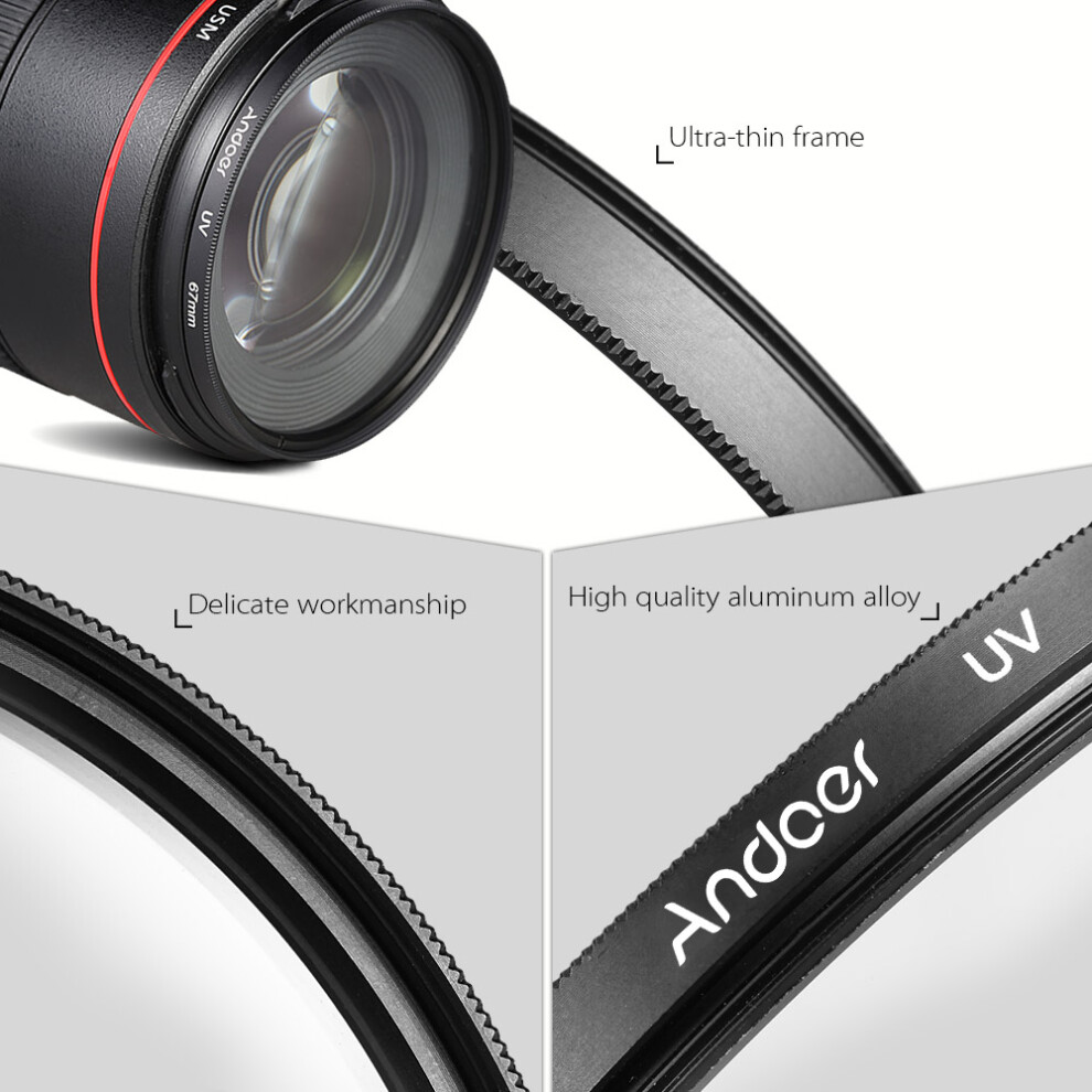 58Mm Camera Filter Set Uv Cpl Fld With Lens Cap Holder Pouch & Cleaning Cloth 8401393169046